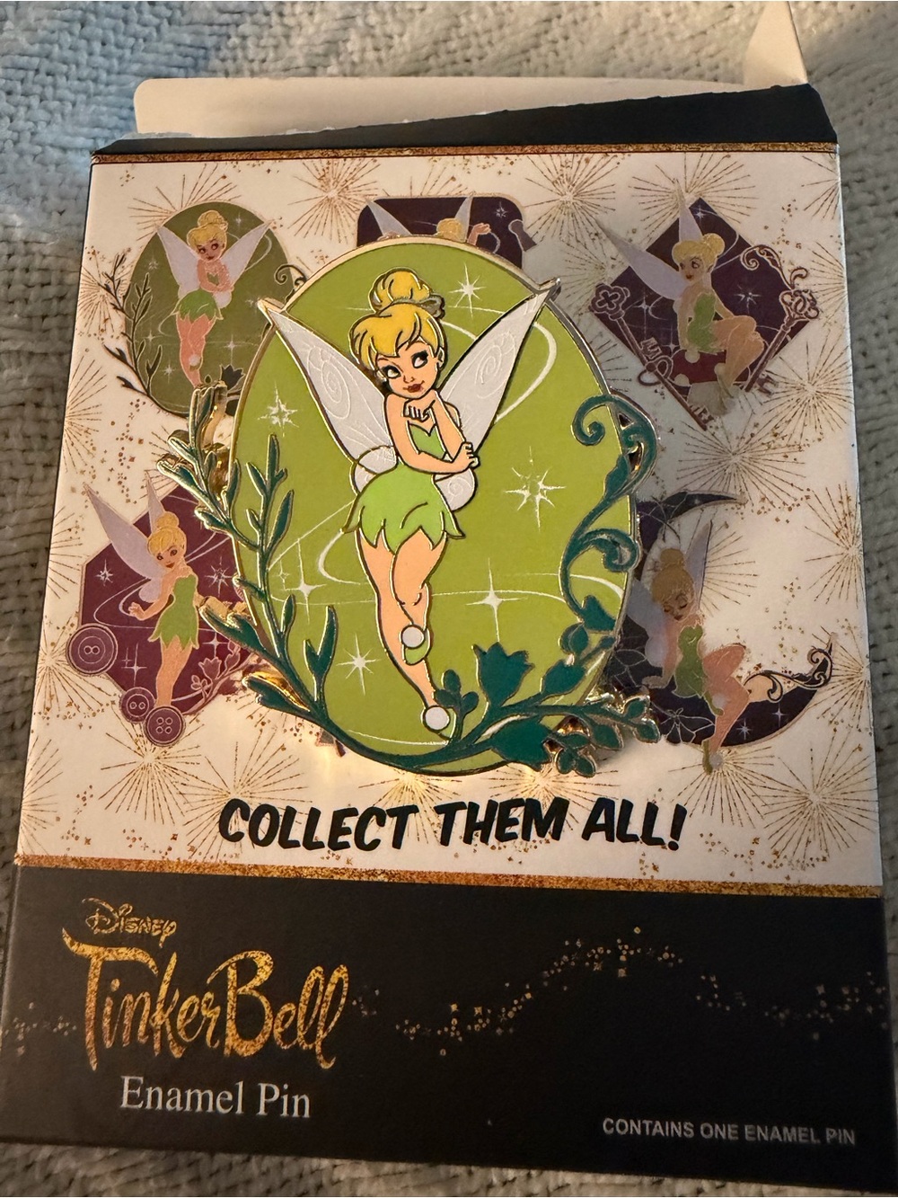 Disney Tinker Bell Pin — Green, Gold, White